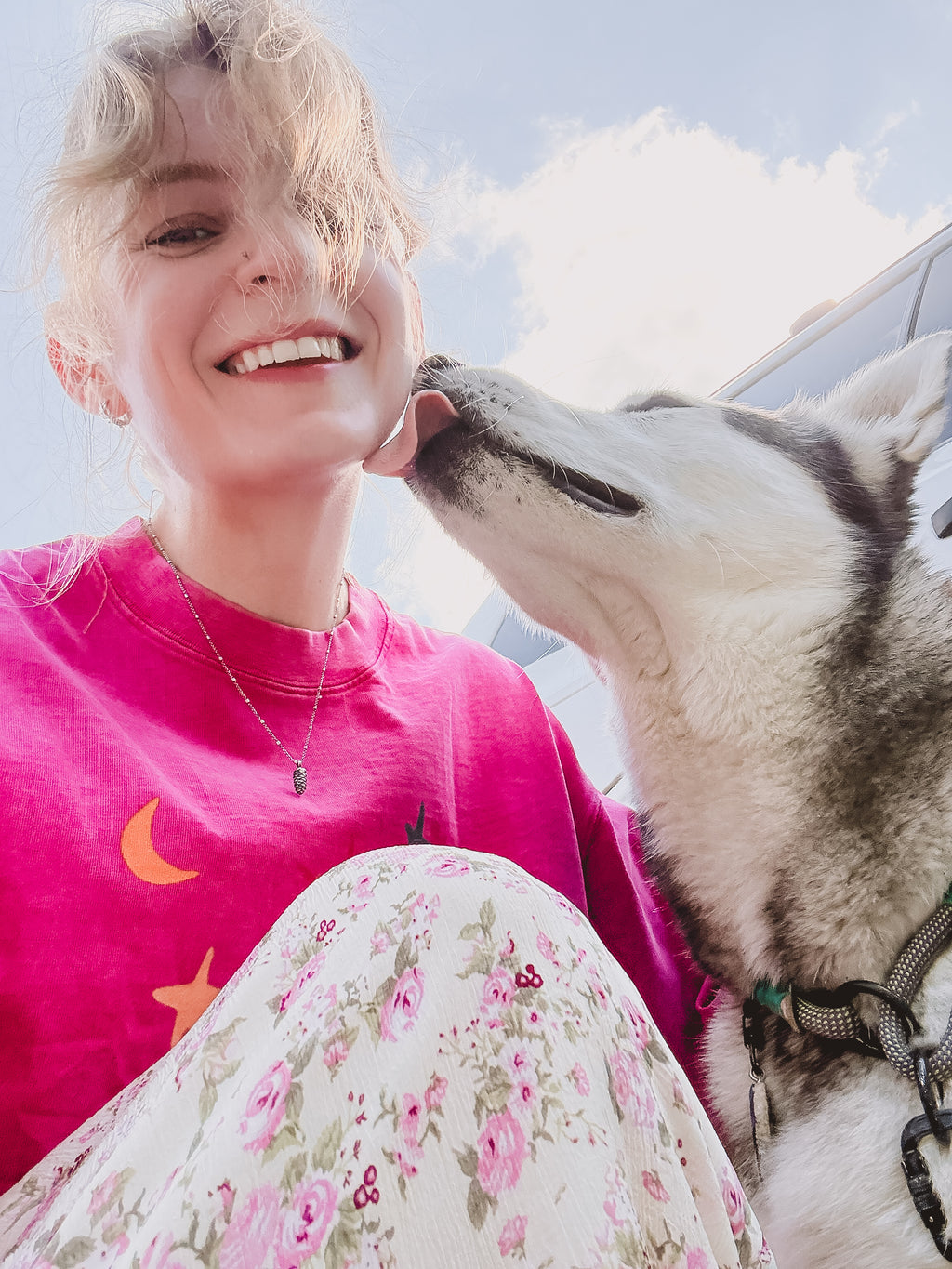 She Is Herself Acid Wash Tee