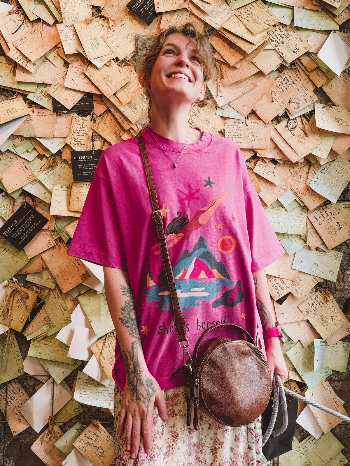 She Is Herself Acid Wash Tee