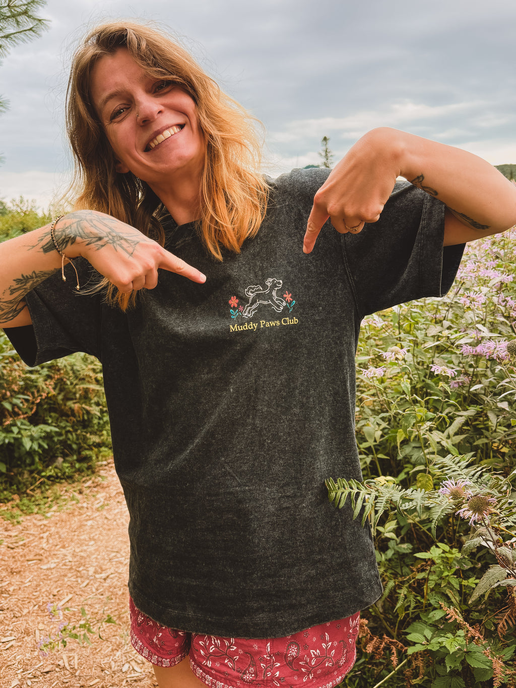 Muddy Paws Club Acid Wash Tee